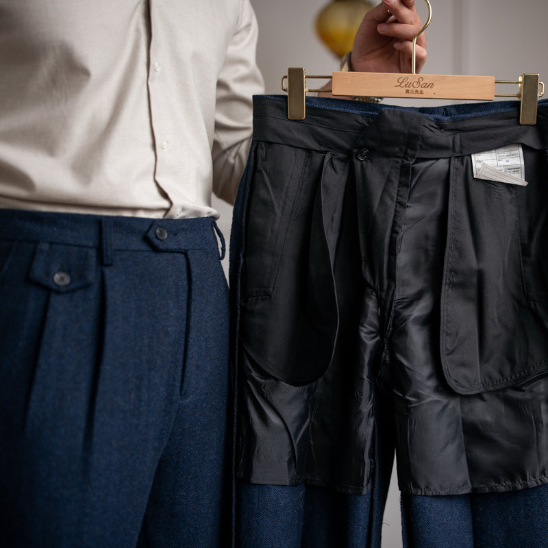 RADIANTGEM Herringbone Wool Suit Pants