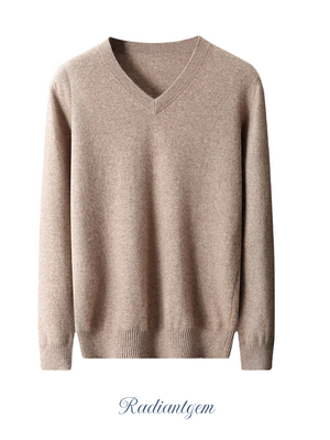 RADIANTGEM Cashmere Sweater Men's V-neck