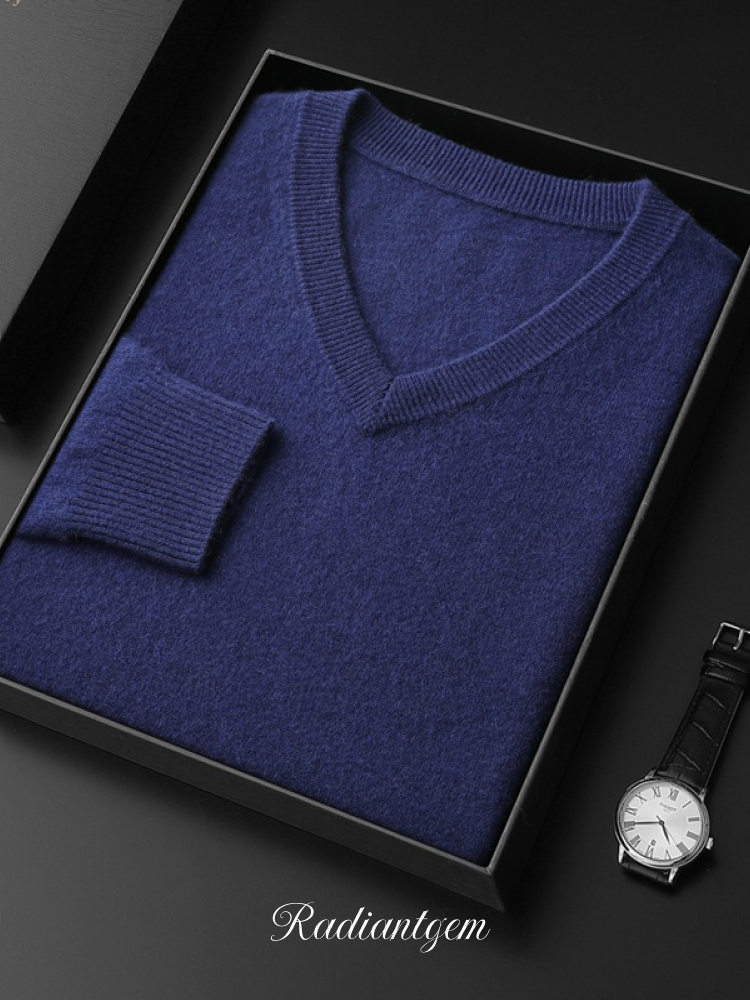 RADIANTGEM Cashmere Sweater Men's V-neck