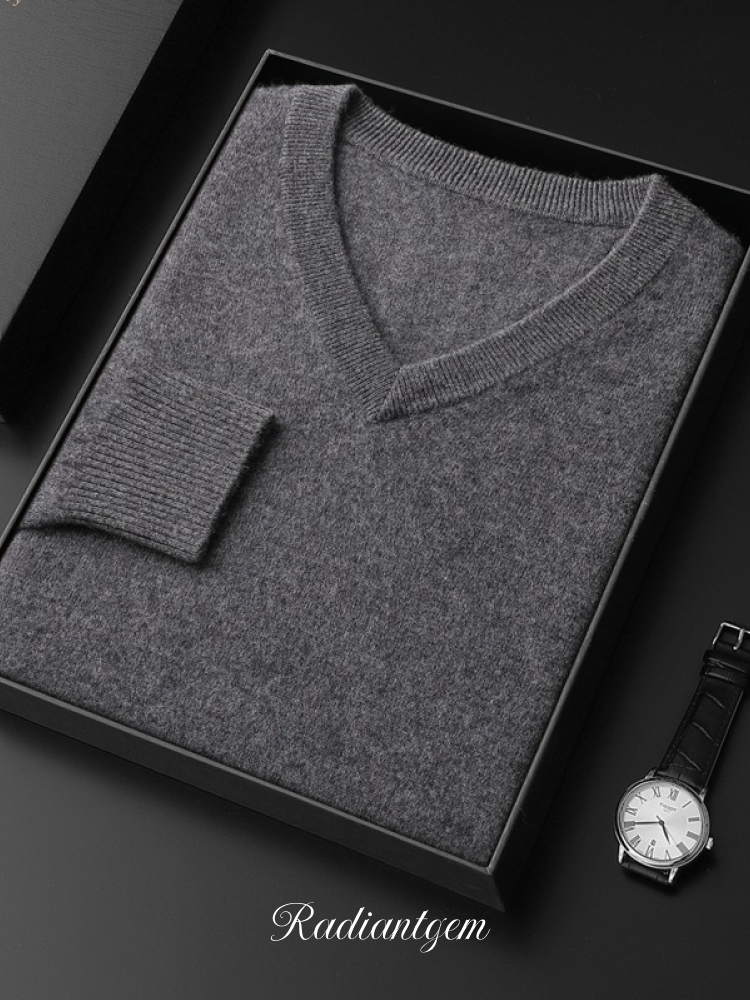 RADIANTGEM Cashmere Sweater Men's V-neck