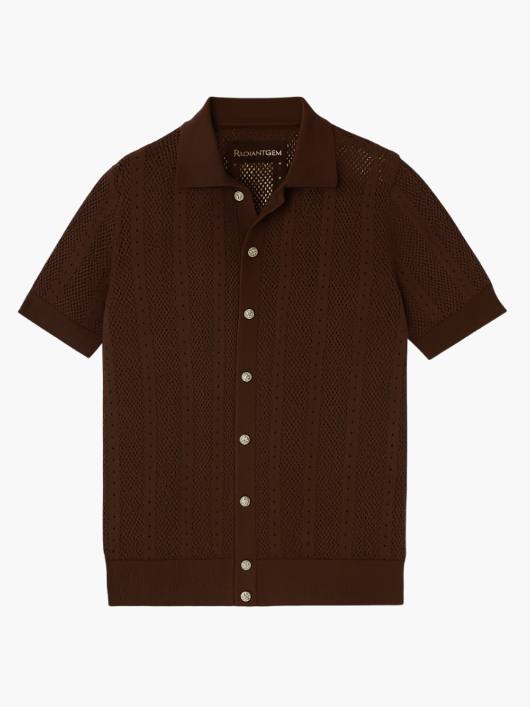 RADIANTGEM Lapel Cardigan Polo