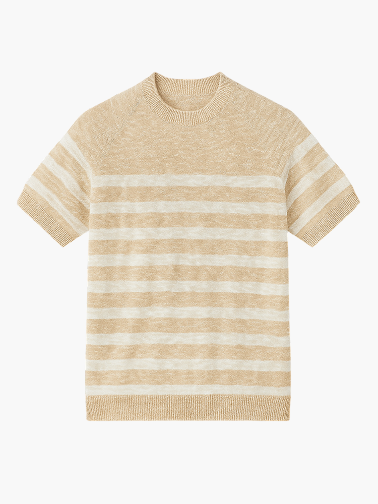 RADIANTGEM Cotton Round Neck Knitted T-shirt