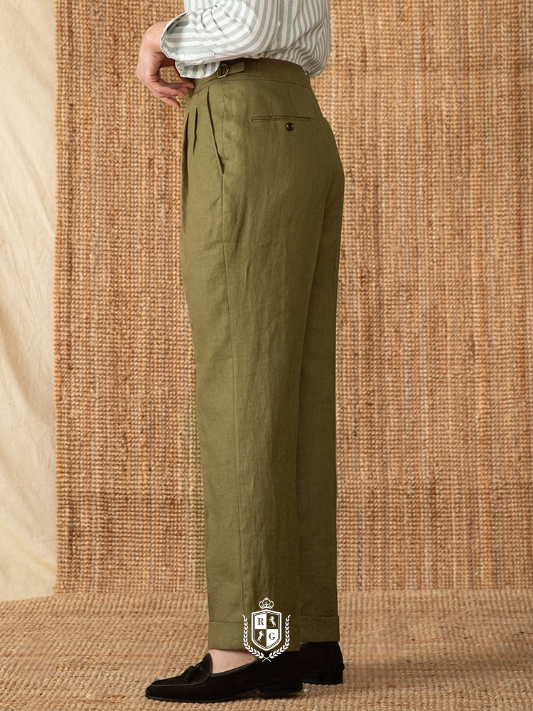 RADIANTGEM Linen High Waist Trousers