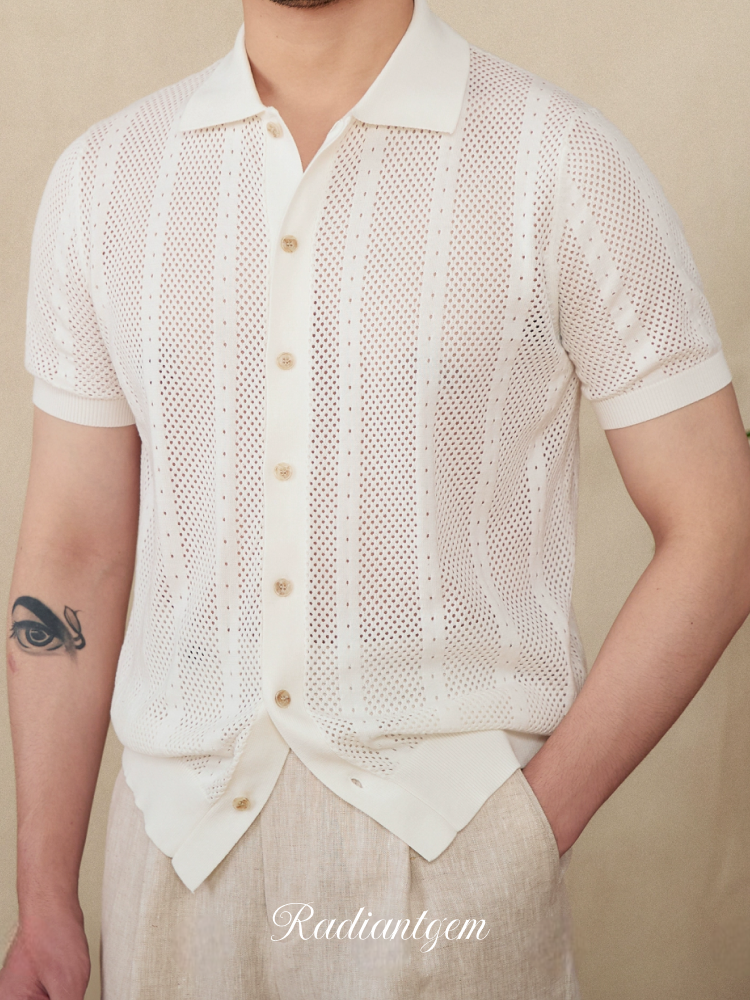 RADIANTGEM Lapel Cardigan Polo
