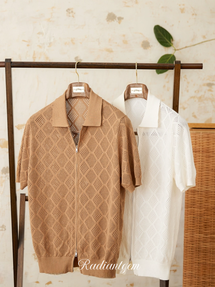 RADIANTGEM Cotton Zipper Polo