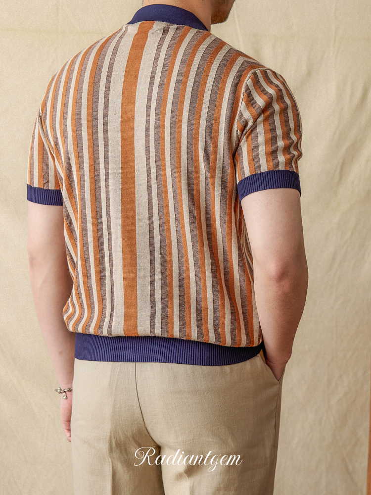 RADIANTGEM Jacquard Knitwear Polo Shirt