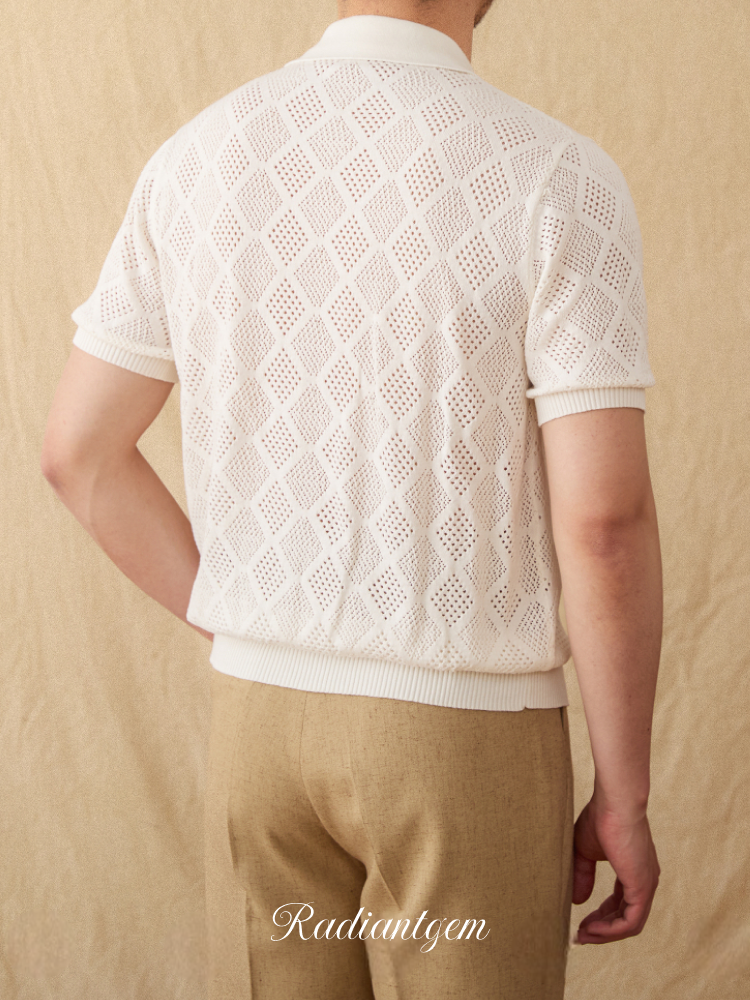 RADIANTGEM Cotton Zipper Polo