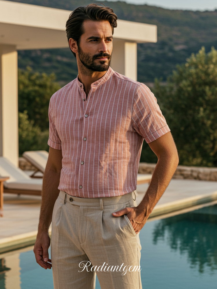 RADIANTGEM Cotton Striped Casual Shirt