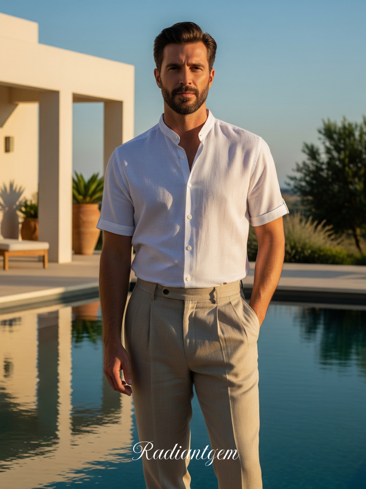 RADIANTGEM Thin Linen Breathable Shirt