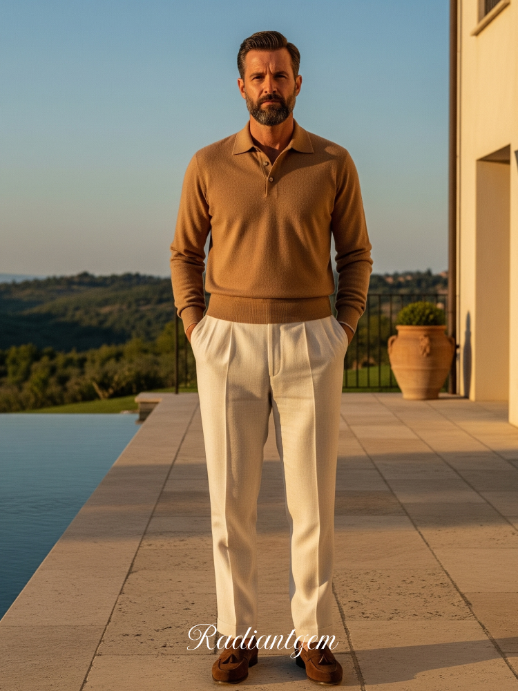 RADIANTGEM Pure Cashmere Polo