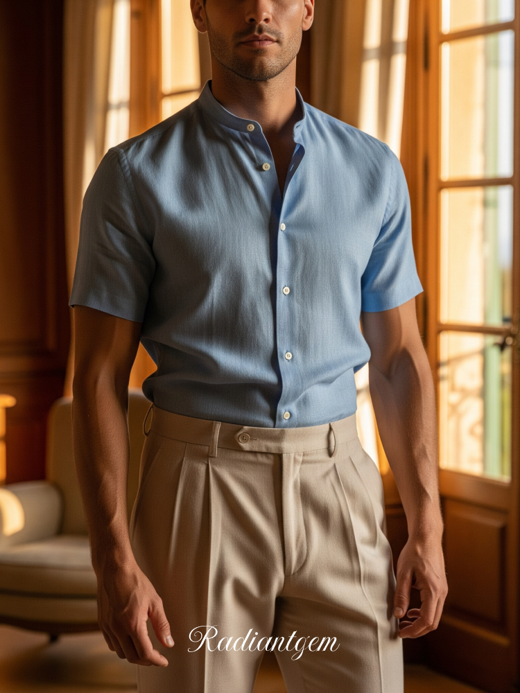 RADIANTGEM Thin Linen Breathable Shirt