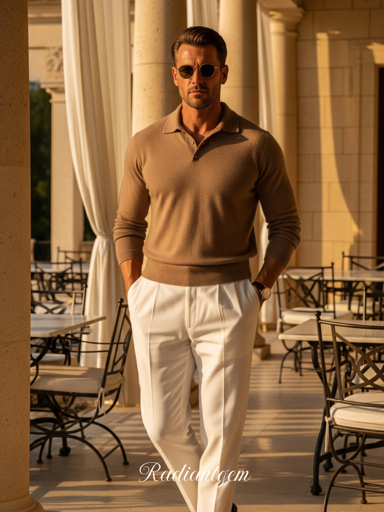 RADIANTGEM Pure Cashmere Polo