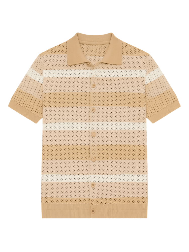 RADIANTGEM Retro Lapel Polo Shirt