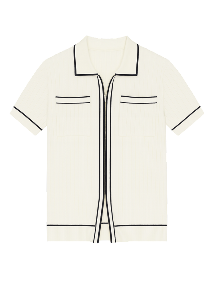 RADIANTGEM Slim Elastic Lapel Polo