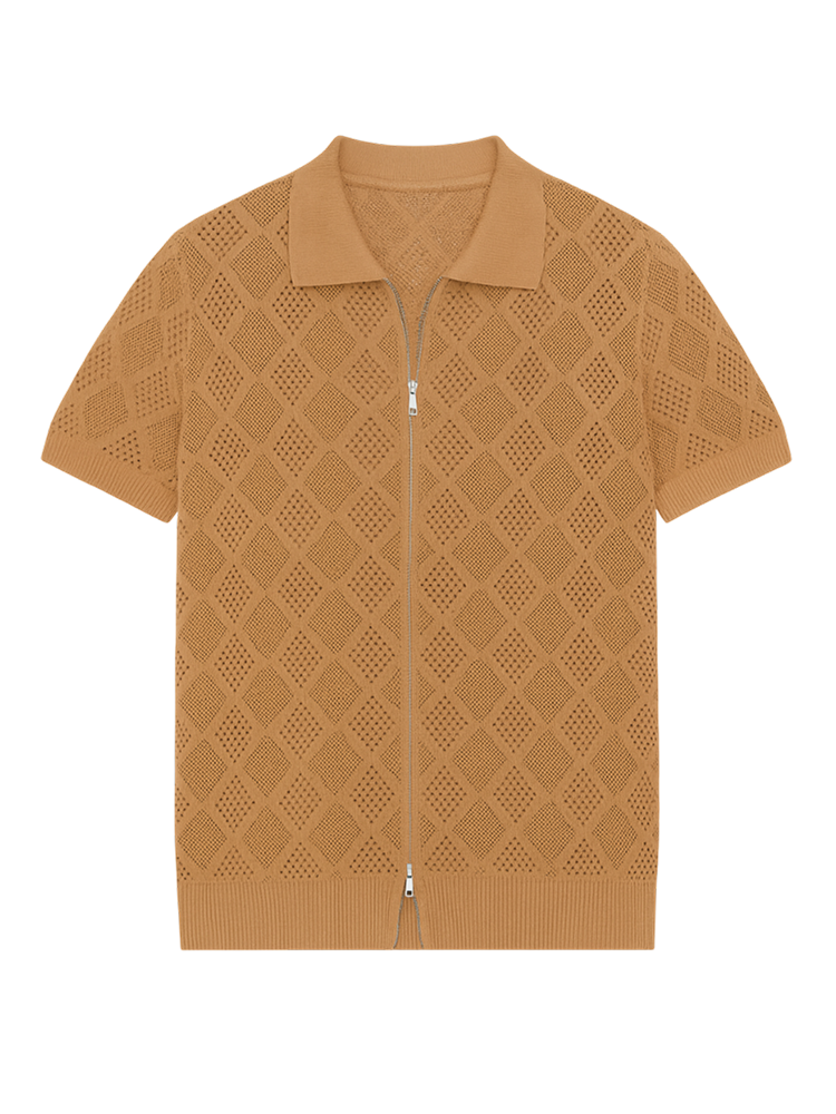 RADIANTGEM Cotton Zipper Polo