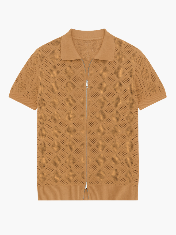 RADIANTGEM Cotton Zipper Polo