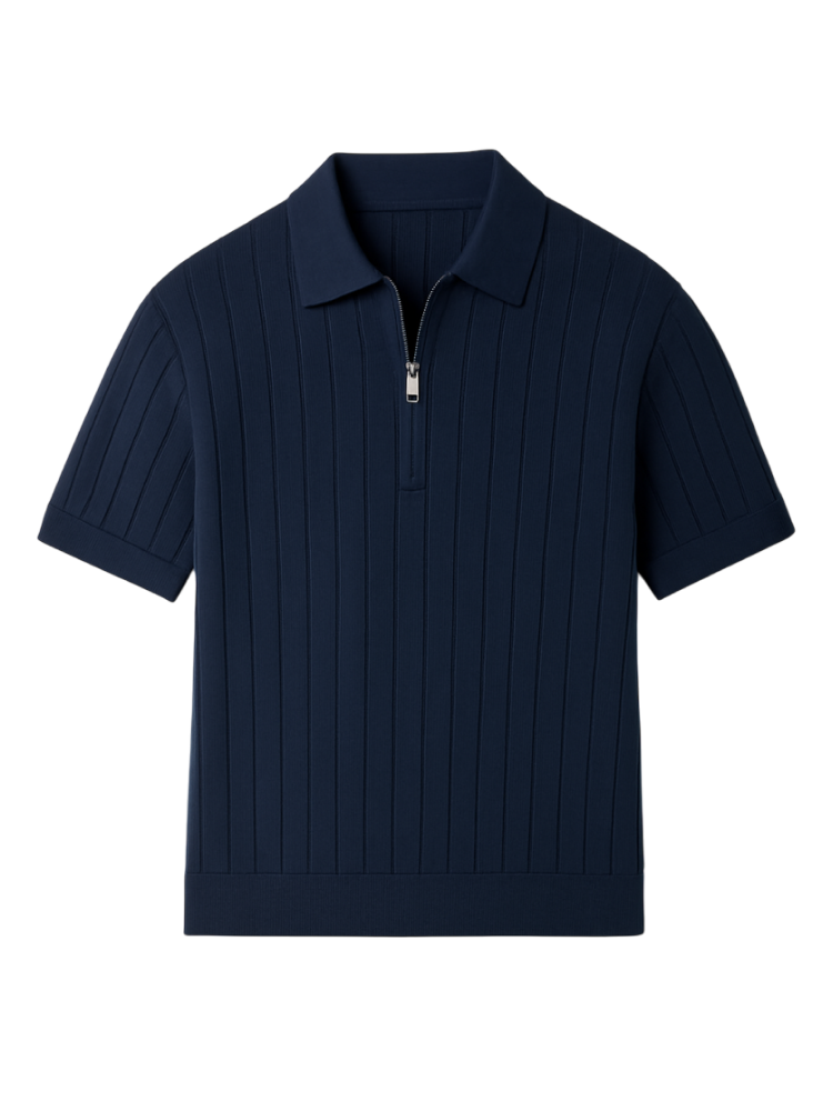 RADIANTGEM Lapel Zipper Sunken Polo