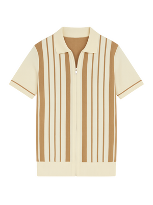 RADIANTGEM Vintage Cotton Knitted Polo Cardigan