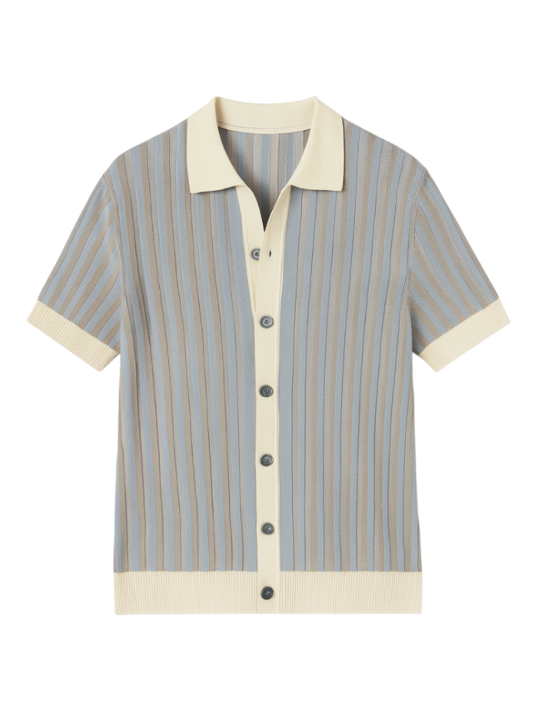 RADIANTGEM Jacquard Knitwear Polo Shirt