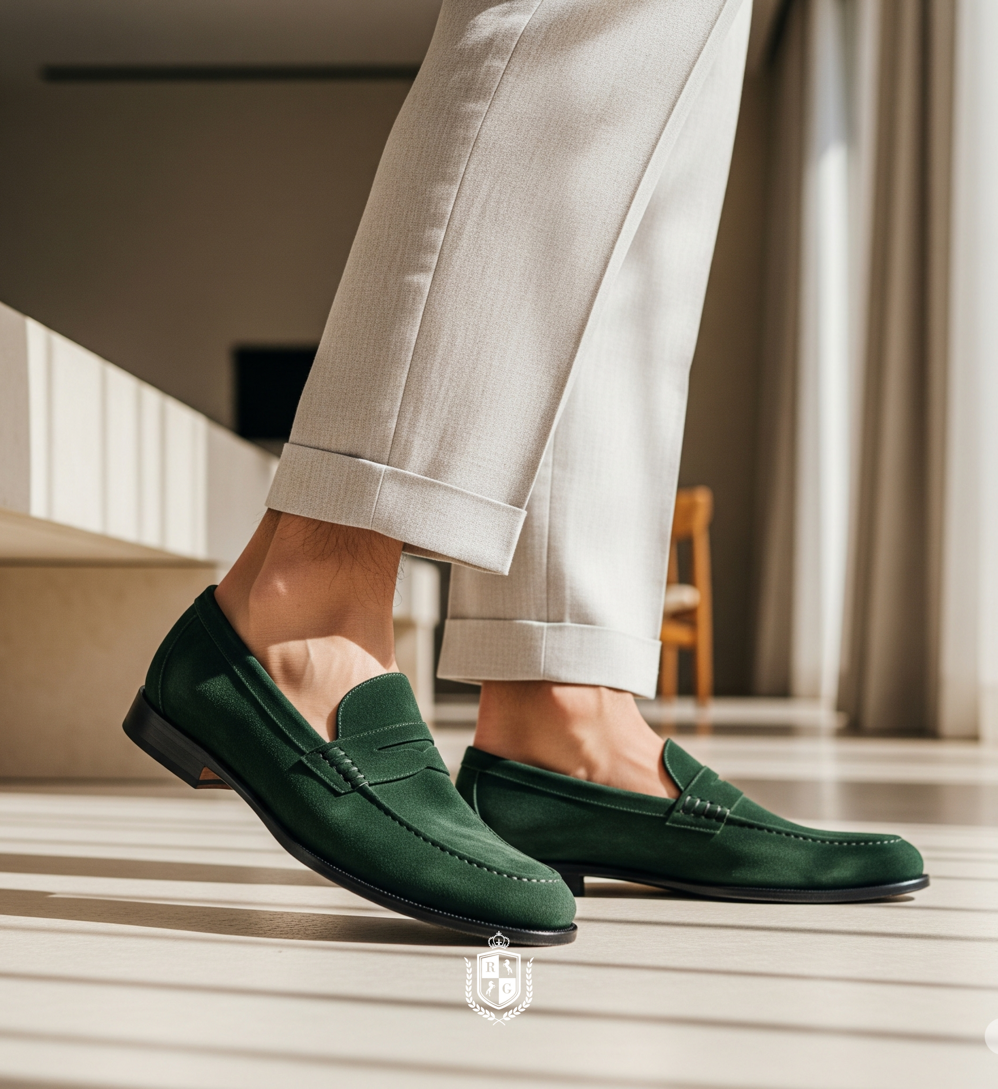RADIANTGEM Suede Penny Loafers