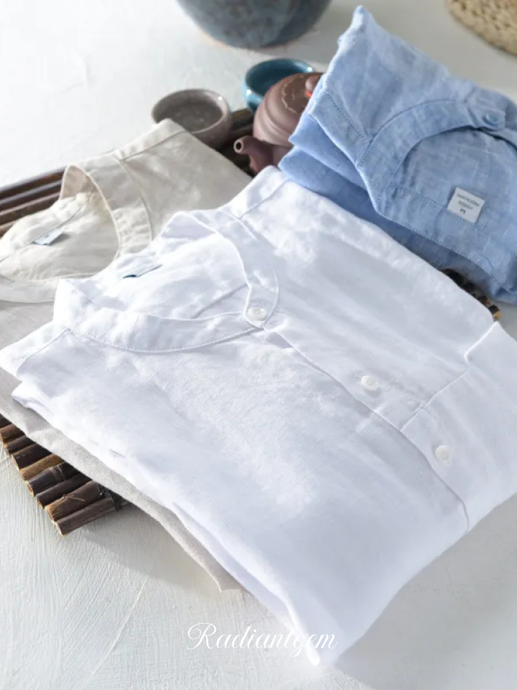 RADIANTGEM Thin Linen Breathable Shirt