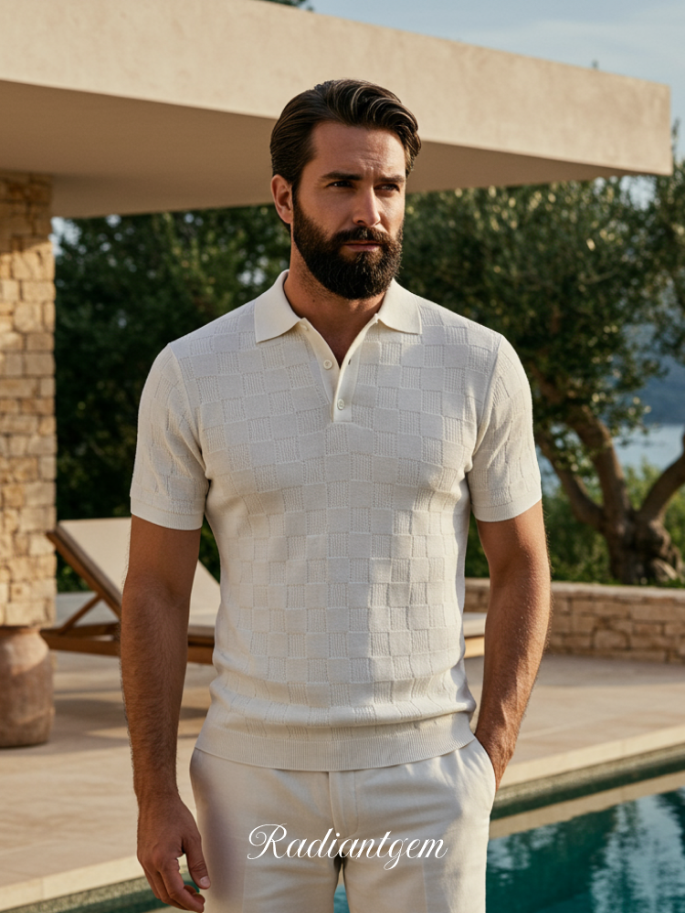 RADIANTGEM Short Sleeve Casual Lapels Polo