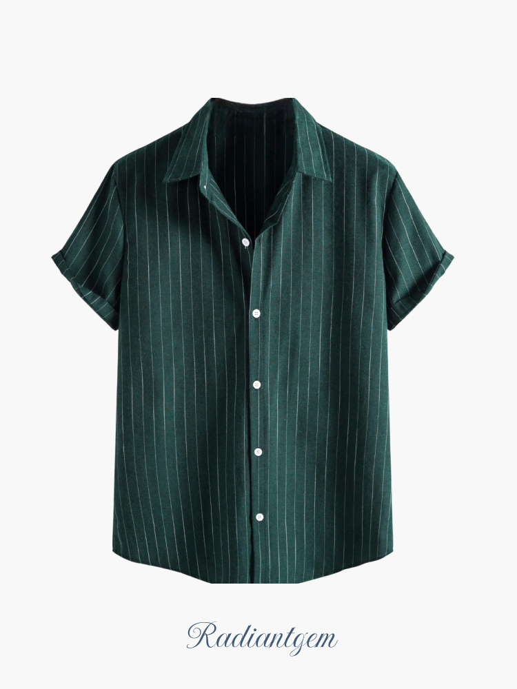RADIANTGEM Casual Striped Cotton Shirt