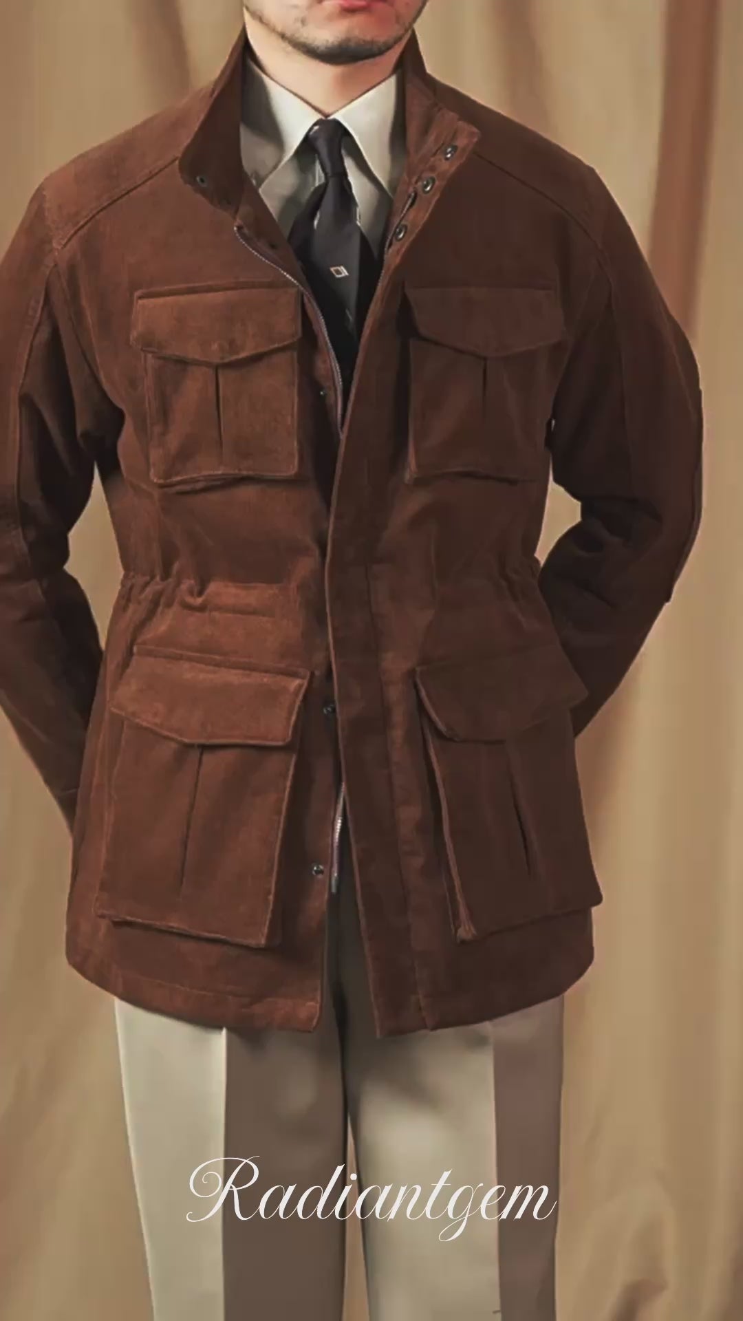 RADIANTGEM Corduroy Safari Jacket Jacket