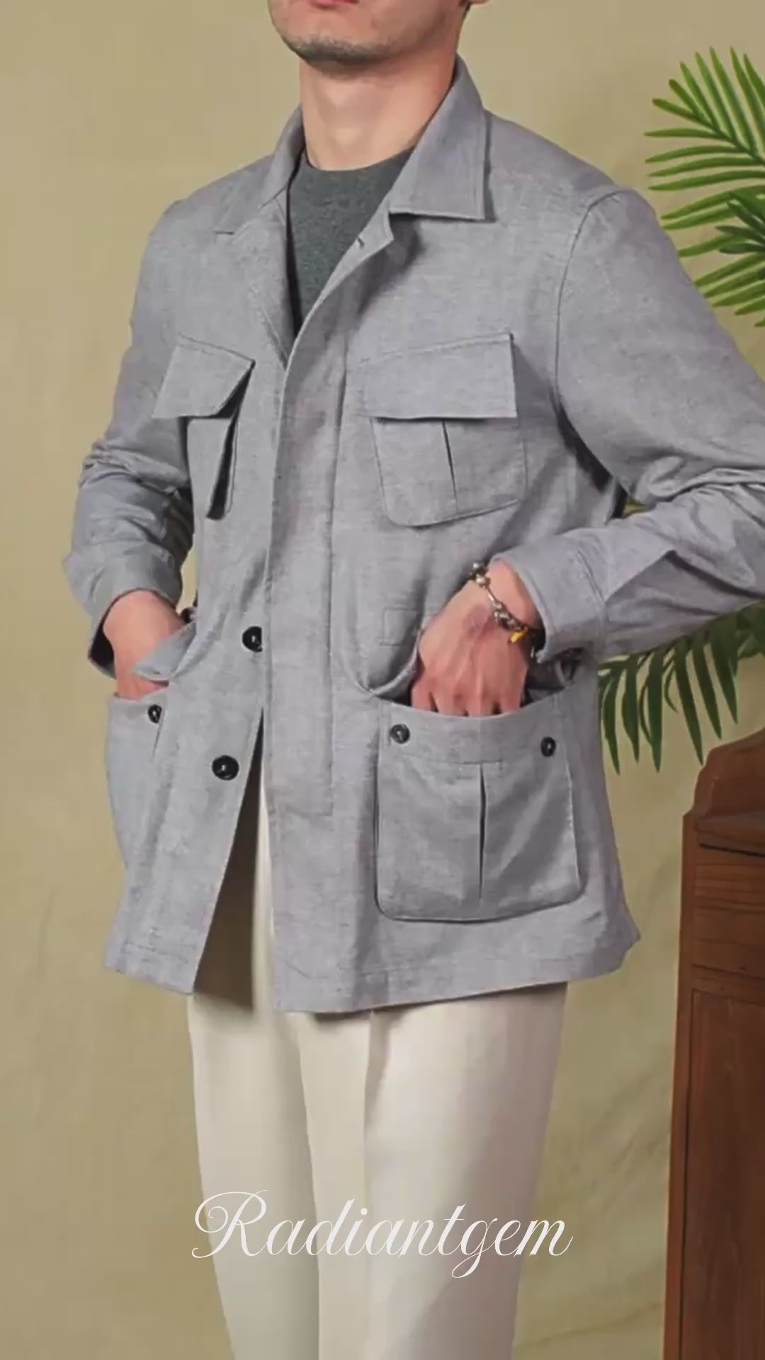 RADIANTGEM Herringbone Casual Jacket