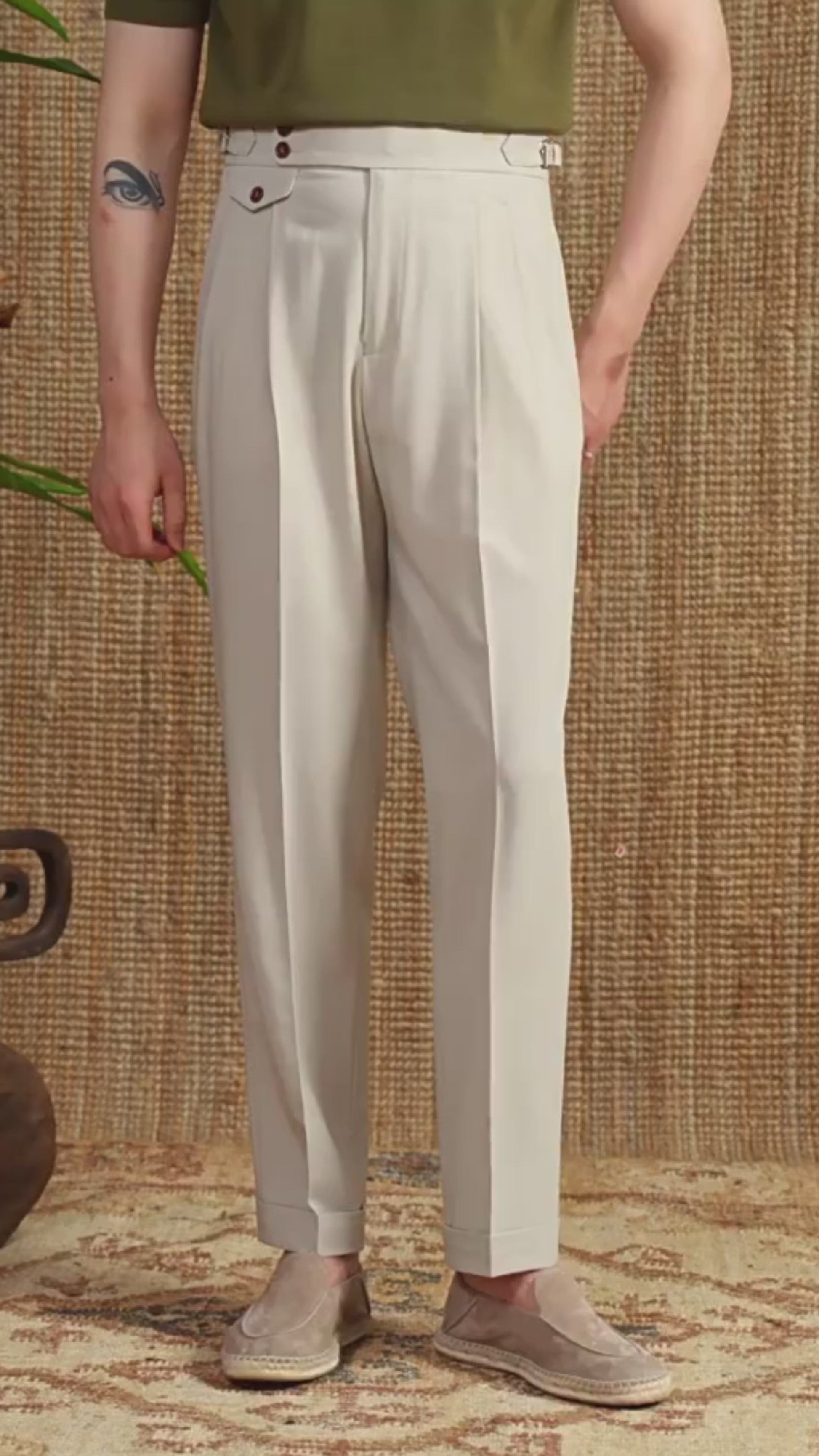 RADIANTGEM Italian Naples High Waist Suit Pants